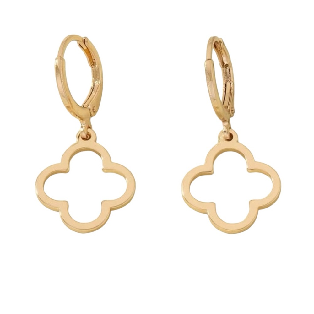 GOLD FLOWER DROP EARRINGS! New!